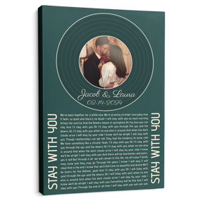 Custom Forest Green Vinyl Record & Photo Canvas