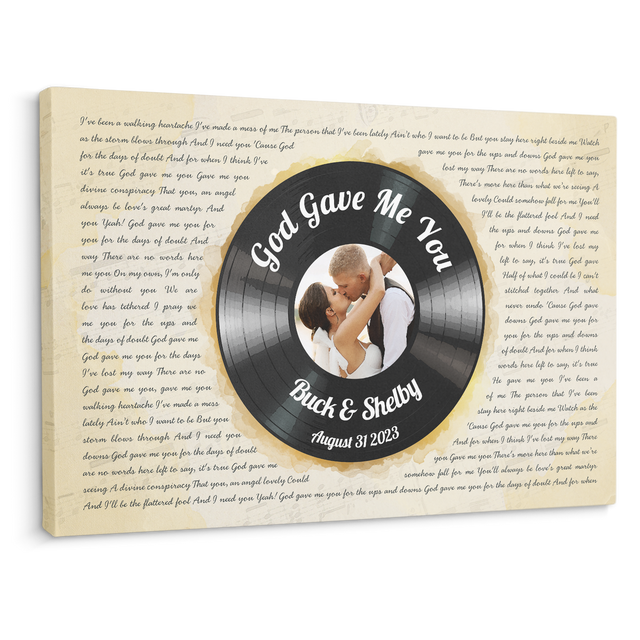 Custom Vinyl Record & Photo to Watercolor Canvas