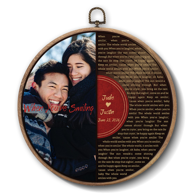 Personalized Song Lyrics Vinyl Record - Framed Round Wall Art - KARL05