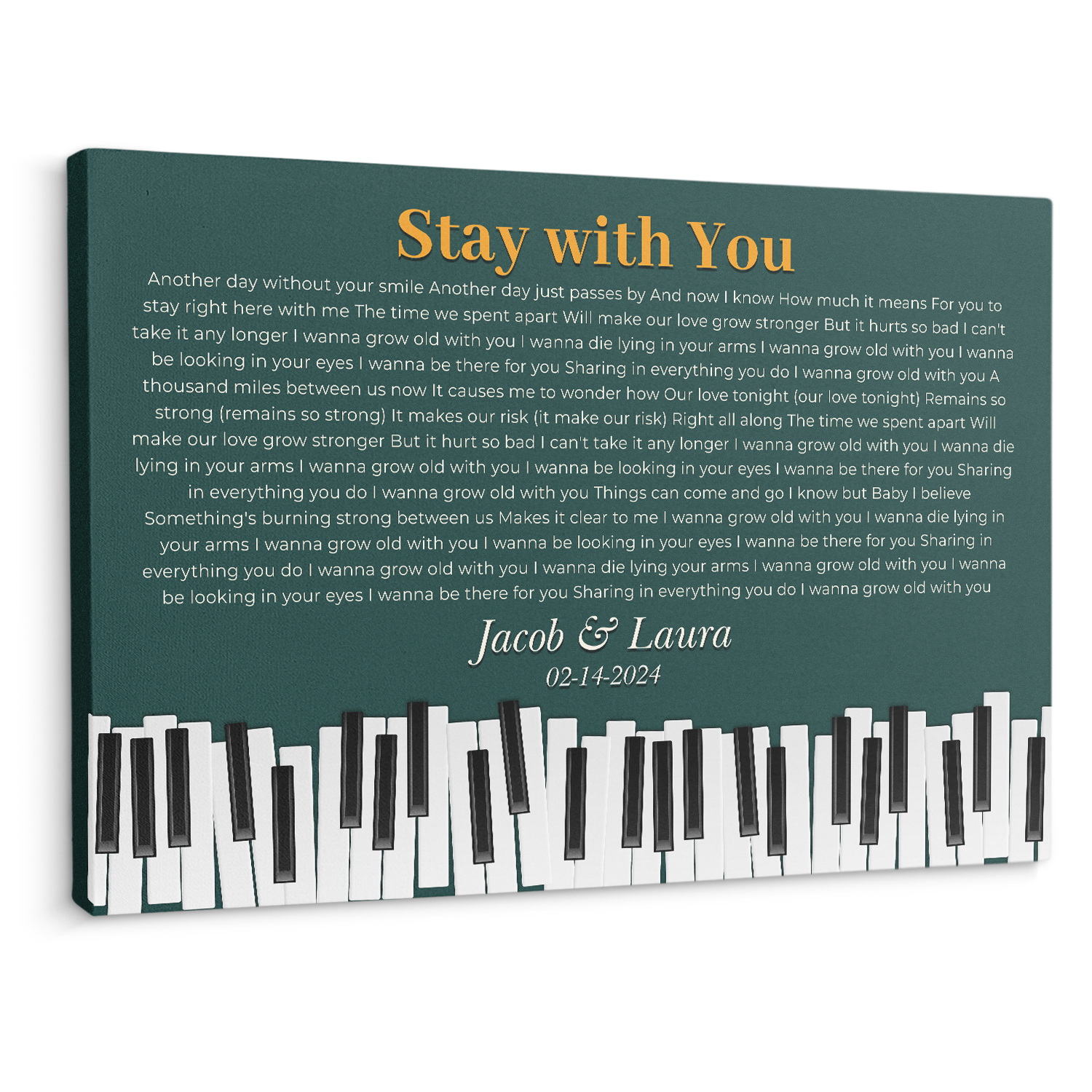 Vintage Green Piano Design Canvas Print