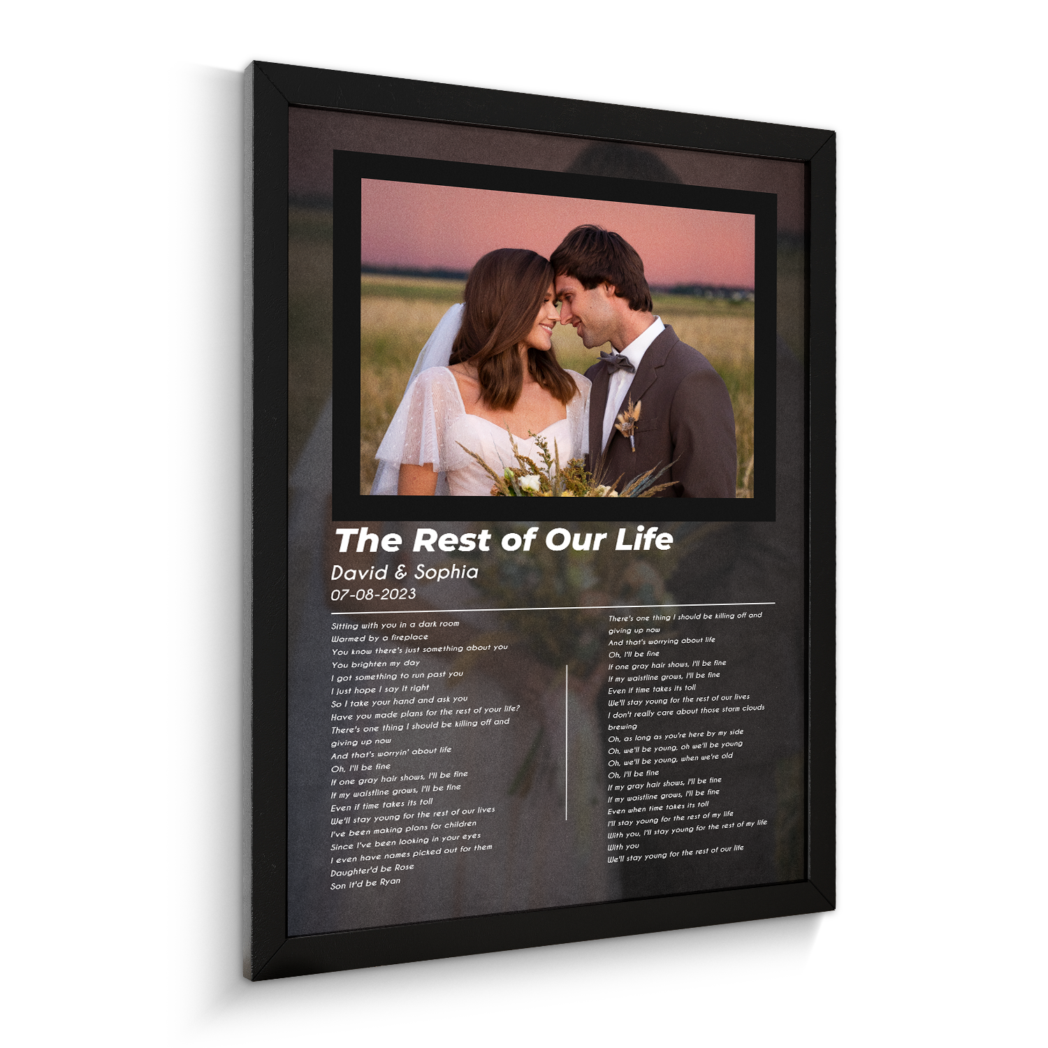 Personalized Song Lyrics Photo Framed Art Print