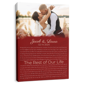 Custom Song Lyrics Name Date Vintage Maroon Canvas Print