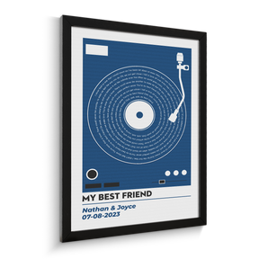 Vinyl Record Lyrics, Customize Song & Name Framed Art Print