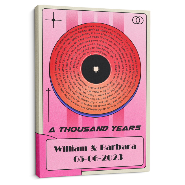 Retro Song Lyrics Canvas - Personalized Song Lyrics Modern Style