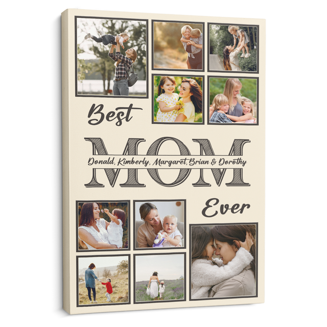 Personalized Best Mom Ever Photo Collage Canvas Custom 10 Pictures