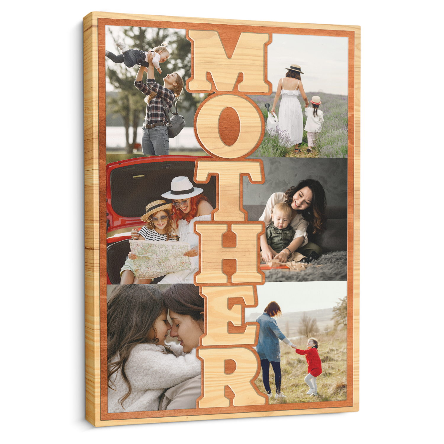 Mother Photo Collage Canvas Print Custom 6 Pictures