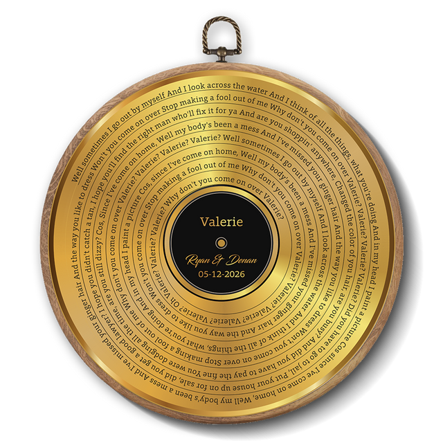 Personalized Song Lyrics Vinyl Record - Framed Round Wall Art - KARL03