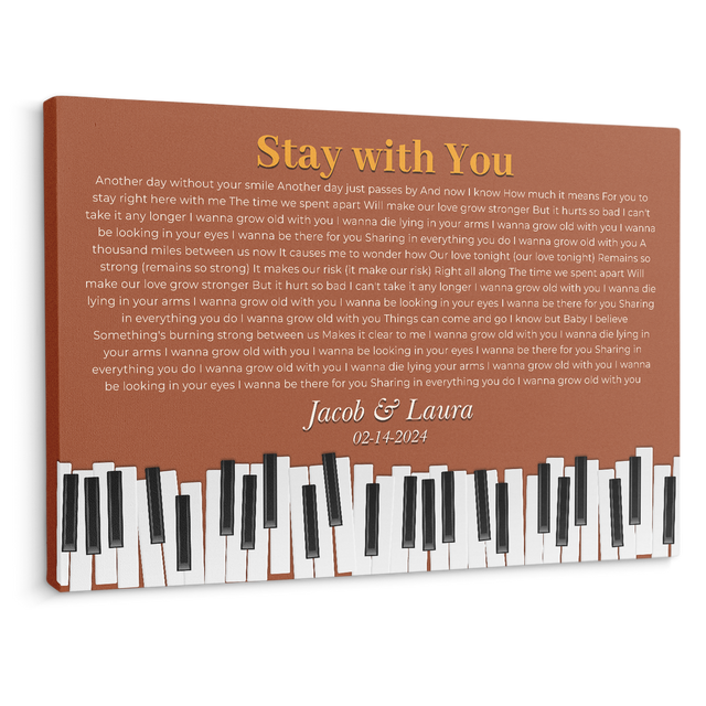 Vintage Orange Piano Design Canvas Print