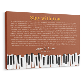 Vintage Orange Piano Design Canvas Print