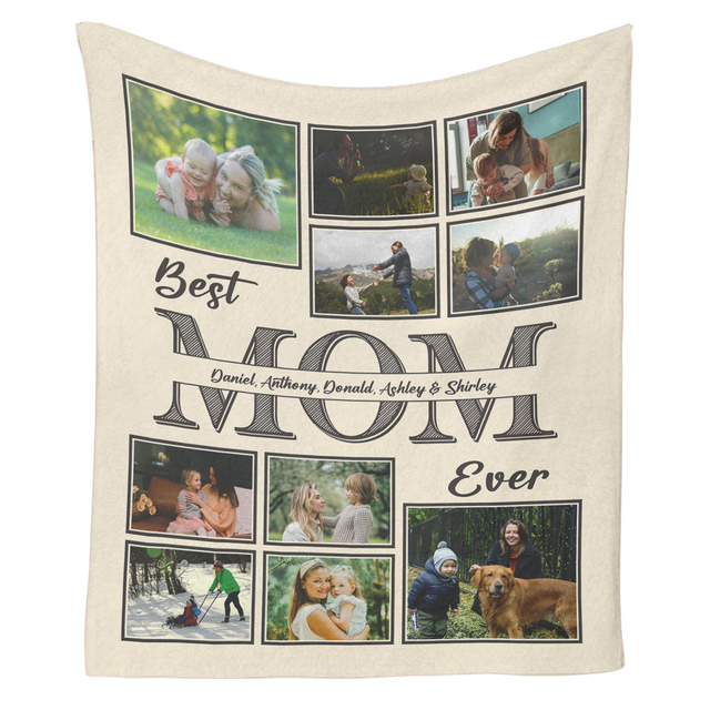 Personalized Photo Blanket for Mom - Best Mom Ever Picture Blanket