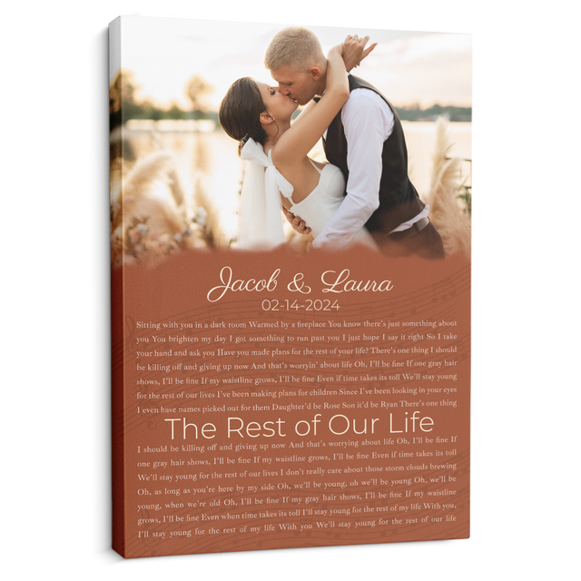 Custom Song Lyrics Name Date Vintage Orange Canvas Print