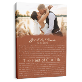 Custom Song Lyrics Name Date Vintage Orange Canvas Print