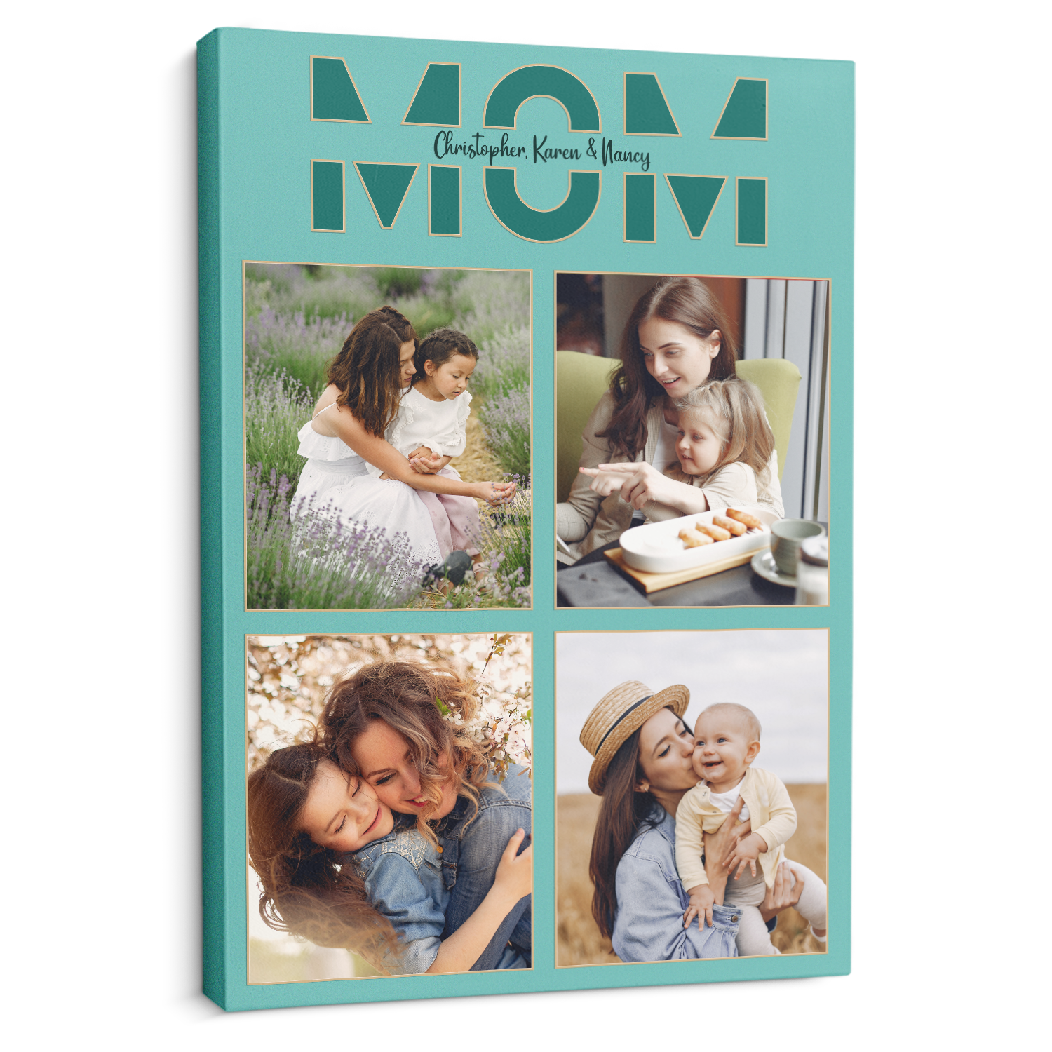 Mom Photo Collage Canvas Wall Art Custom 4 Pictures