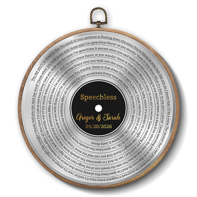Personalized Song Lyrics Vinyl Record - Framed Round Wall Art - KARL08