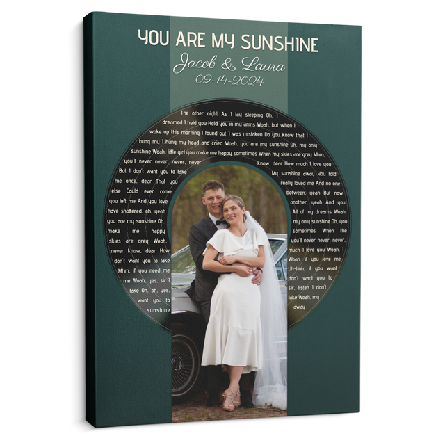 Custom Photo Song Lyrics Vintage Green Canvas Print