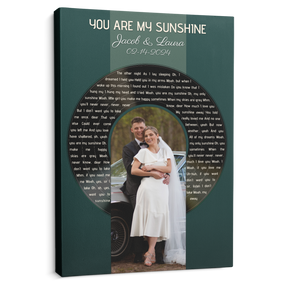 Custom Photo Song Lyrics Vintage Green Canvas Print