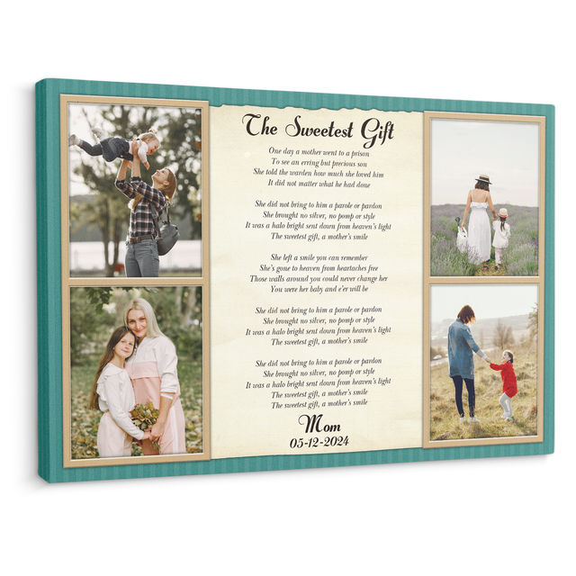 Mom Photo Song Lyrics Canvas Print Custom 4 Pictures