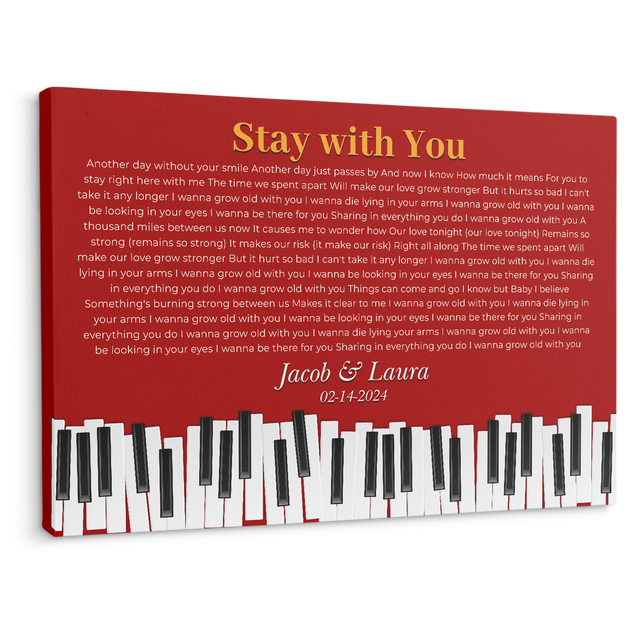 Vintage Maroon Piano Design Canvas Print