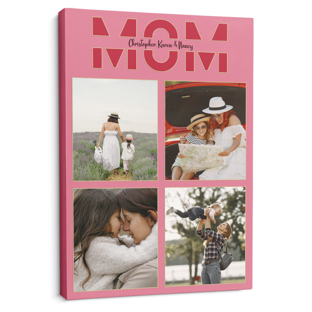 Mom Photo Collage Canvas Wall Art Custom 4 Pictures