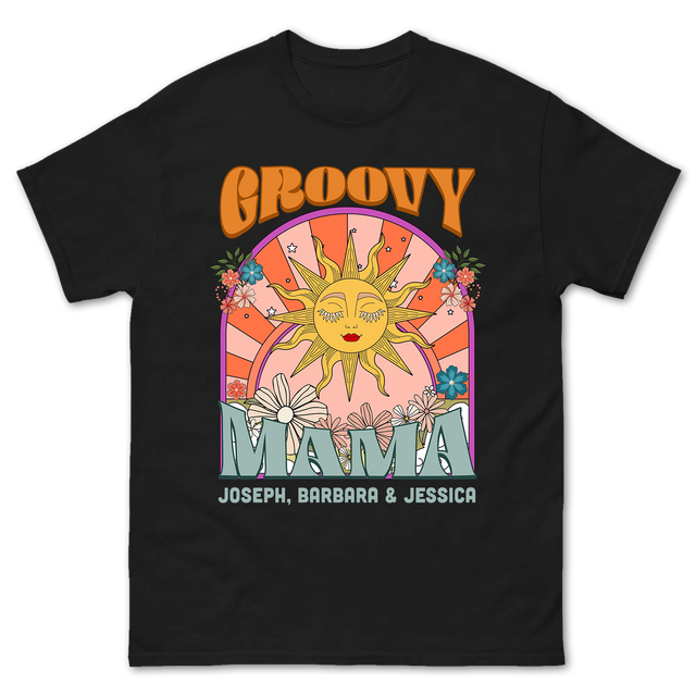 Custom Groovy Mama Sun Design Shirt