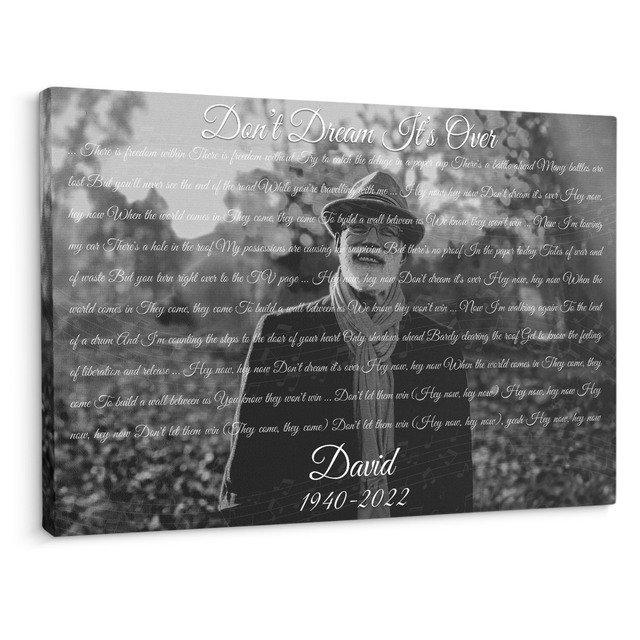 Personalized Song Lyrics On Canvas, Custom Photo & Date, Memorial Gifts