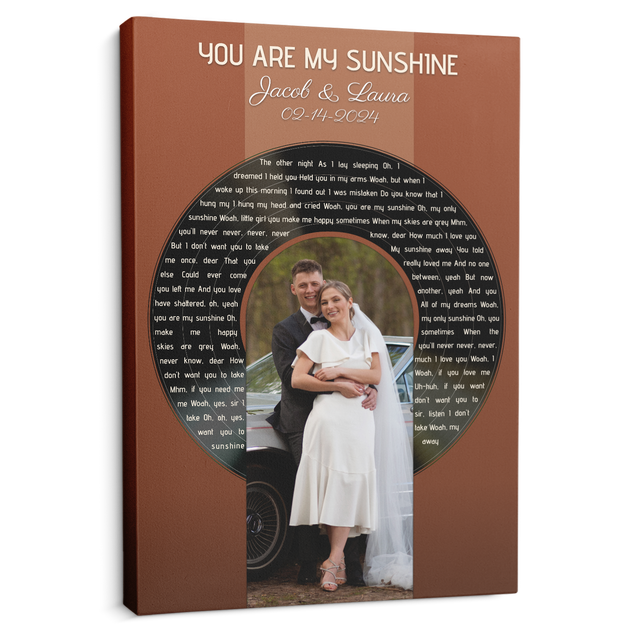 Custom Photo Song Lyrics Vintage Orange Canvas Print