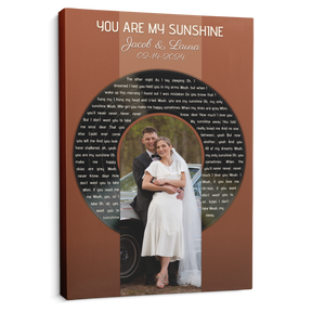 Custom Photo Song Lyrics Vintage Orange Canvas Print