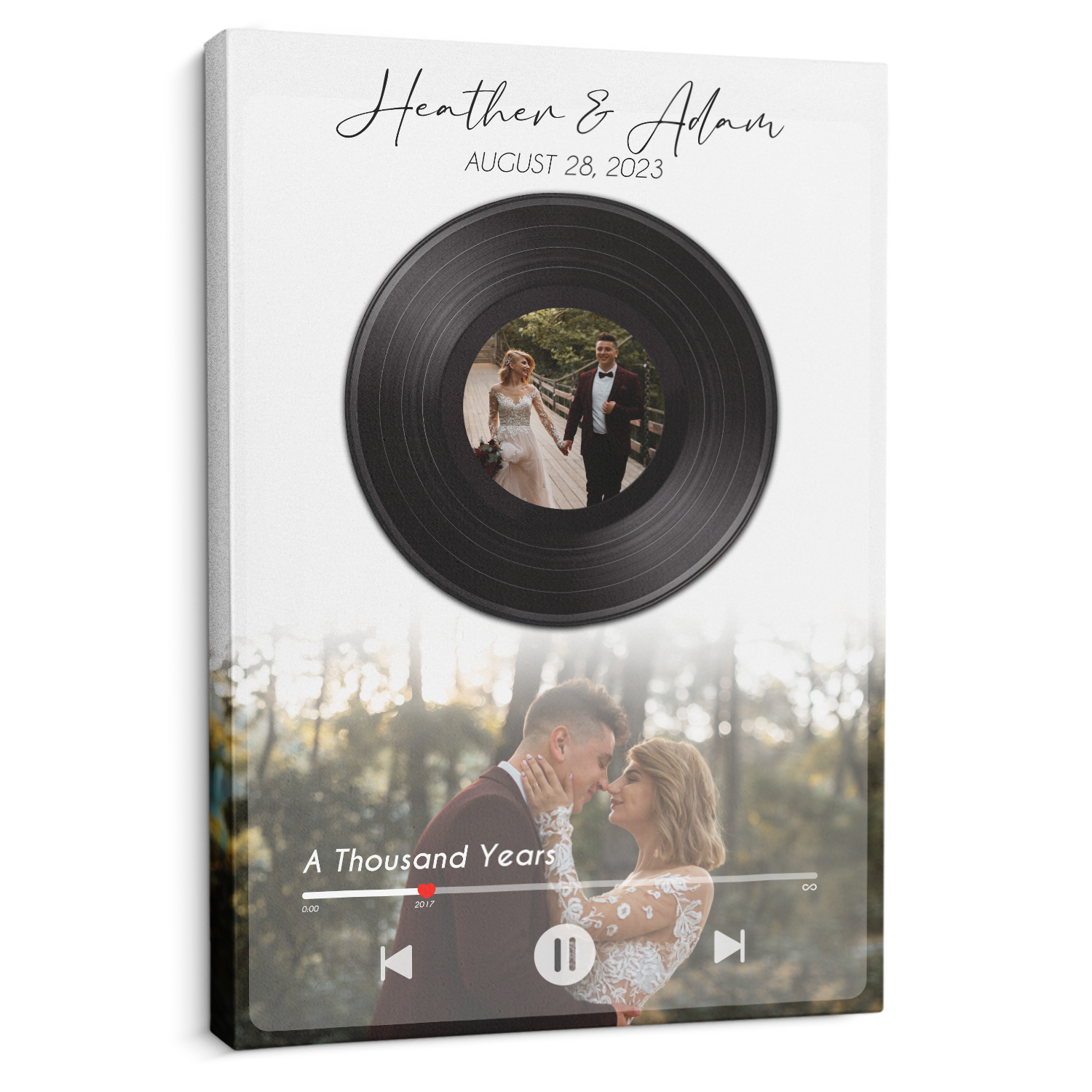Personalized Vinyl Record Canvas, Music On Canvas, Custom Wedding Gifts