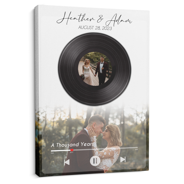 Personalized Vinyl Record Canvas, Music On Canvas, Custom Wedding Gifts