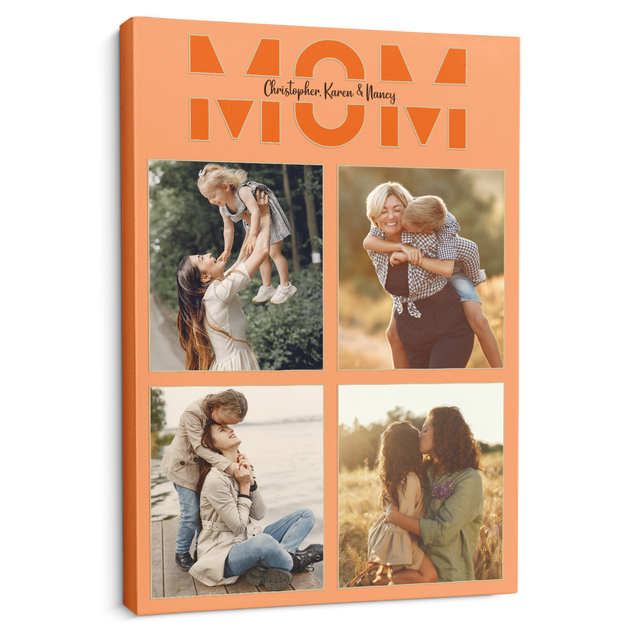Mom Photo Collage Canvas Wall Art Custom 4 Pictures