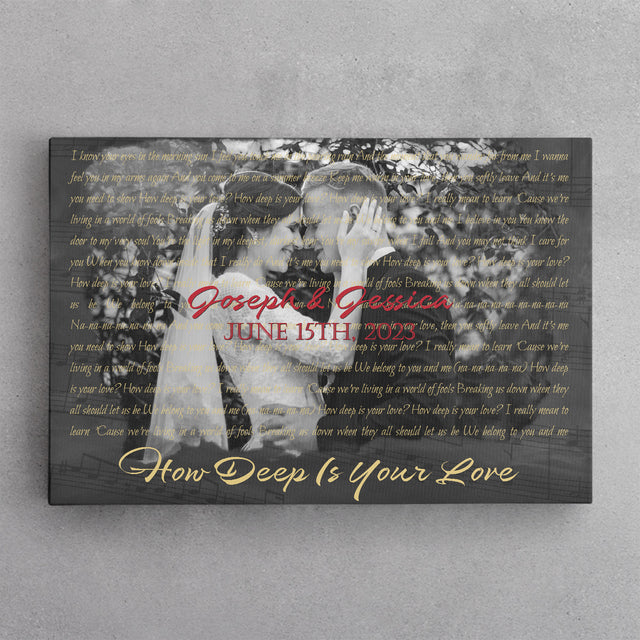 Custom Song Lyrics, Upload Photo, Customizable Song Name And Text Canvas