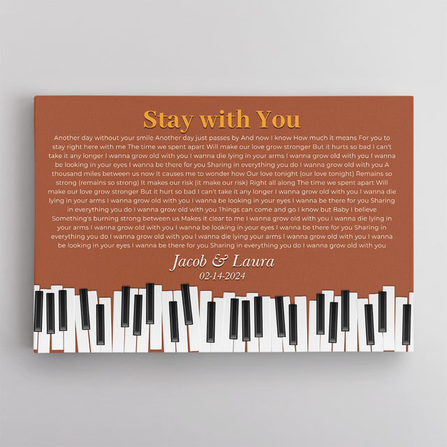 Vintage Orange Piano Design Canvas Print