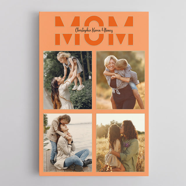 Mom Photo Collage Canvas Wall Art Custom 4 Pictures