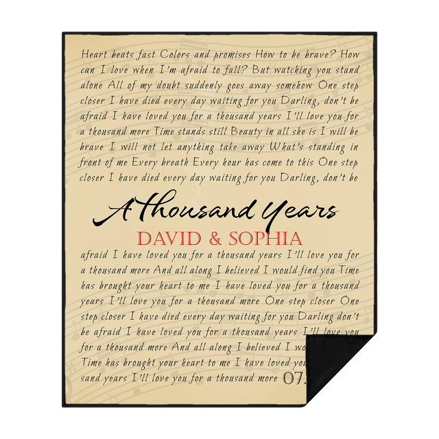Personalized Song Lyric Picnic Blanket