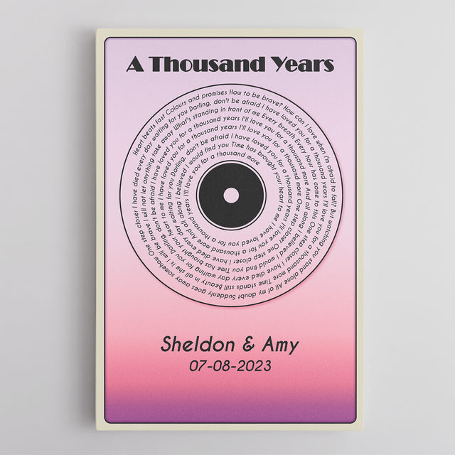 Purple Haze Melody Canvas, Customize Song Lyrics & Name Wall Art