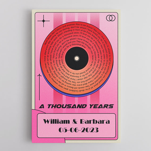 Retro Song Lyrics Canvas - Personalized Song Lyrics Modern Style