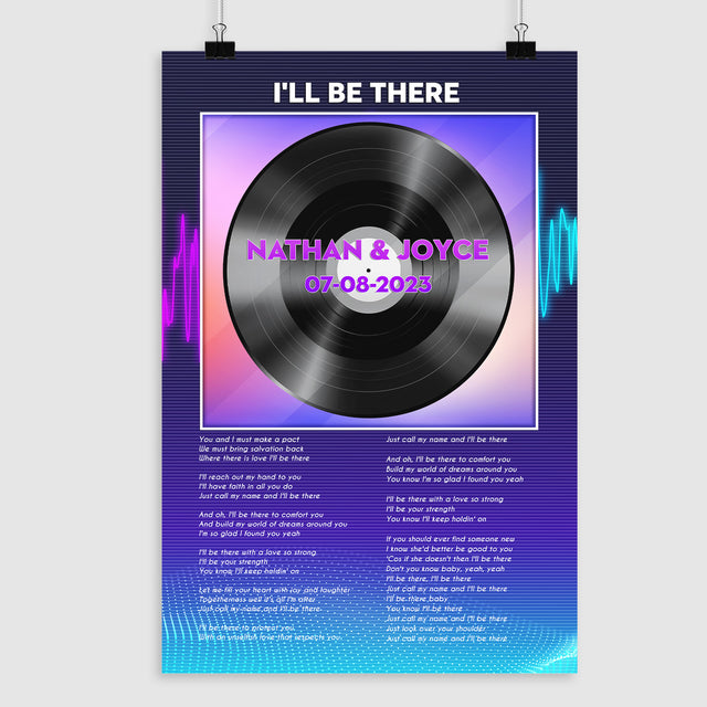 Personalized Song Lyrics Vinyl Record Framed Art Print