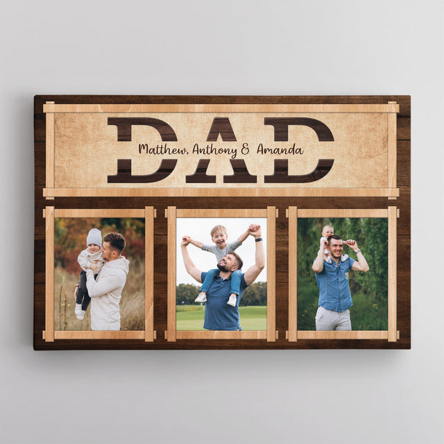 Dad Vertical Photo Collage Canvas Wall Art