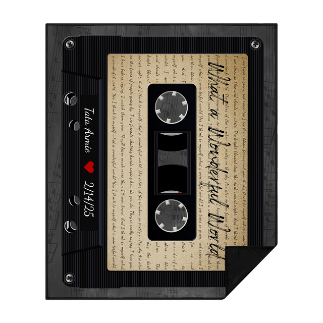 Custom Cassette Song Lyric Picnic Blanket