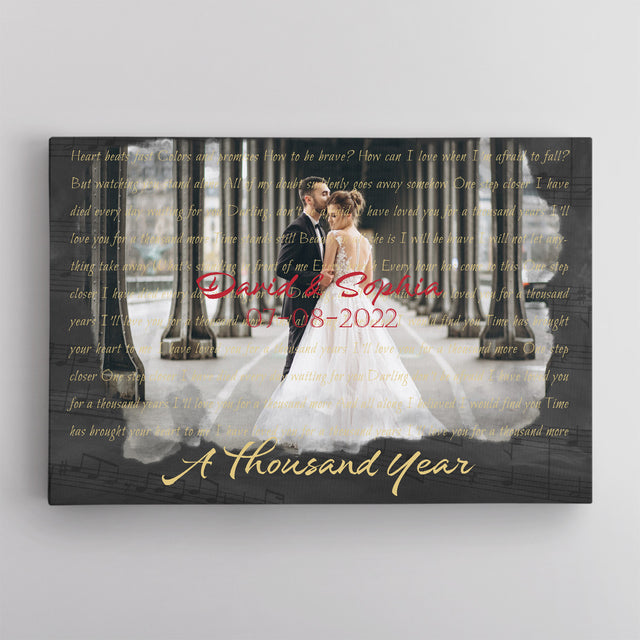 Custom Song Lyrics, Upload Photo, Customizable Song Name And Text Canvas