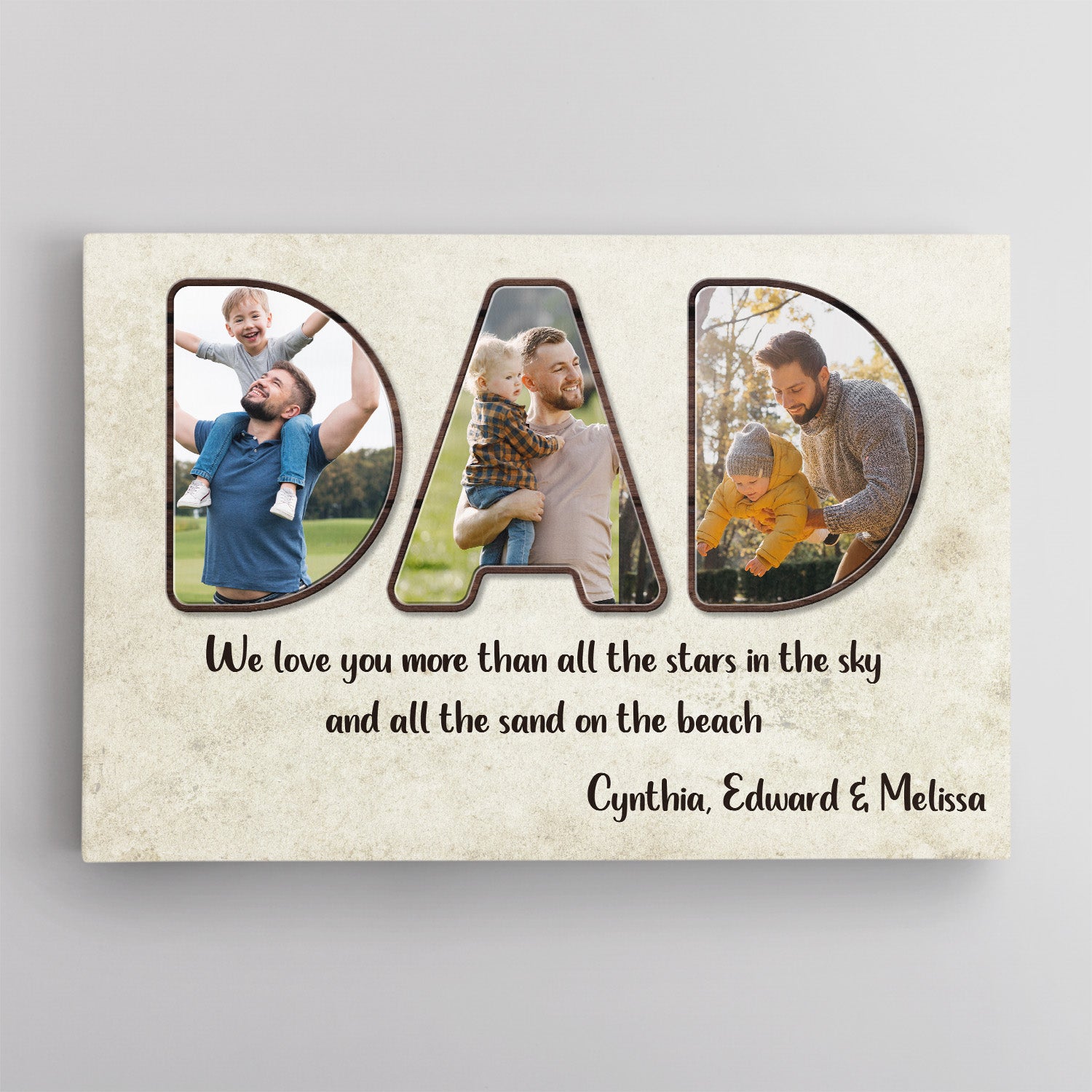 Dad Letter Photo Canvas Print