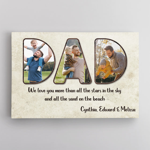 Dad Letter Photo Canvas Print