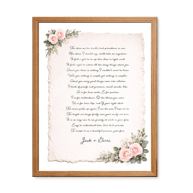 Personalized Wedding Vows 2 Layered Mix Wooden Art 8x12 inch KR01