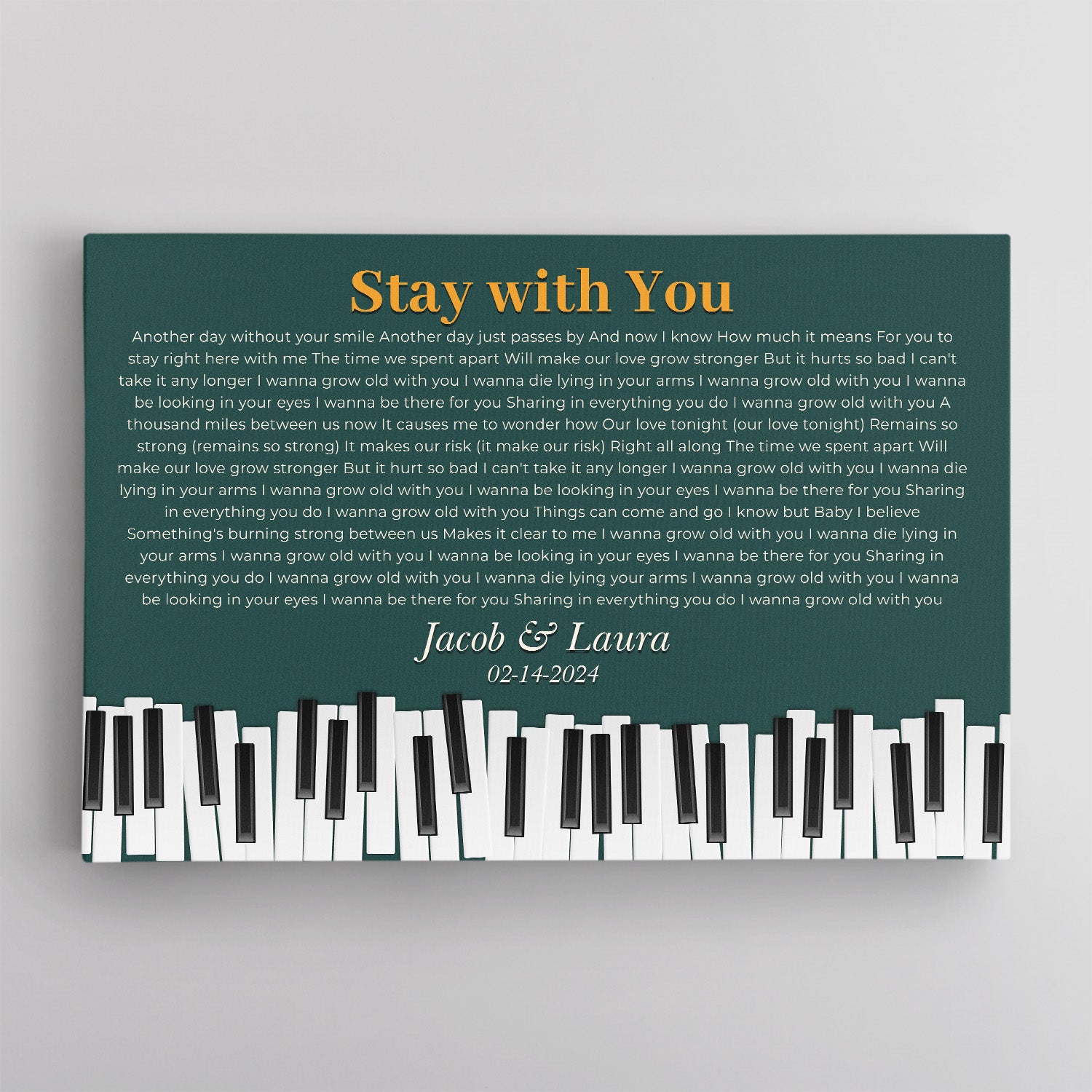 Vintage Green Piano Design Canvas Print