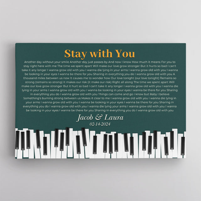 Vintage Green Piano Design Canvas Print