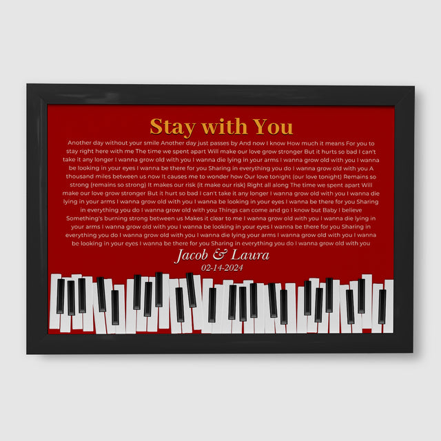 Custom Vintage Maroon Piano Design Framed Art Print