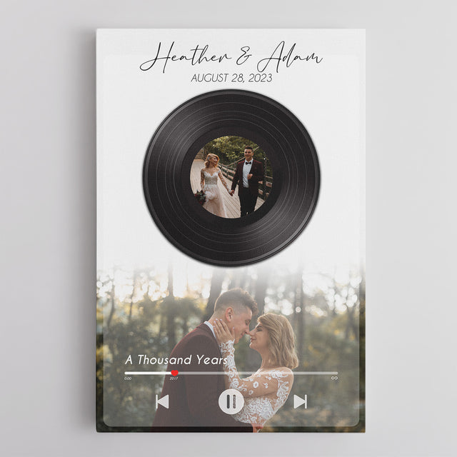 Personalized Vinyl Record Canvas, Music On Canvas, Custom Wedding Gifts