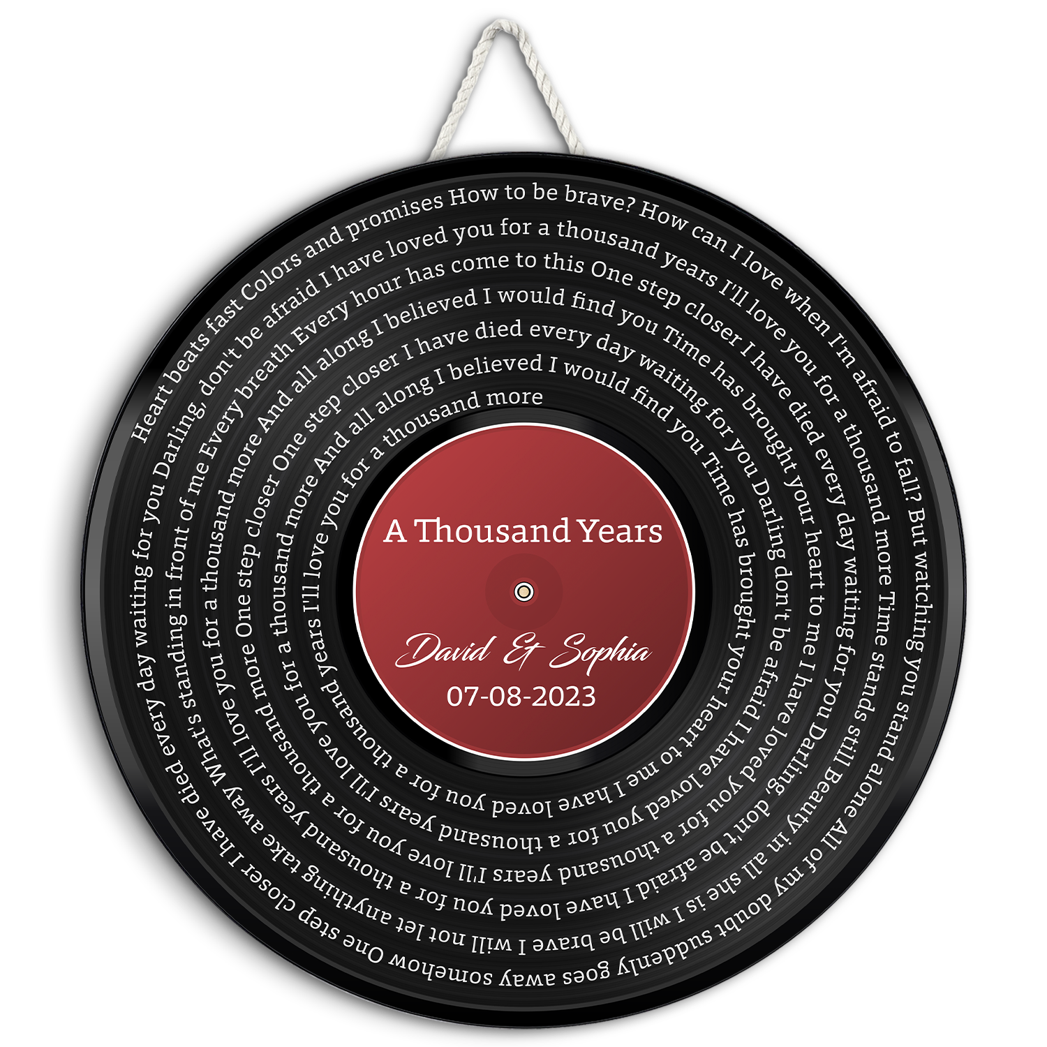 Custom Song Lyrics, Vinyl Record, Customizable Song Name And Text Round Wood Sign