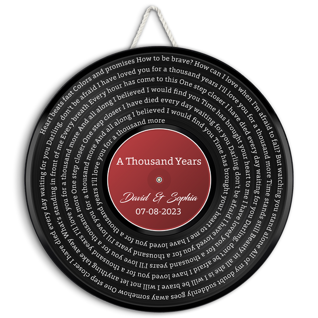 Custom Song Lyrics, Vinyl Record, Customizable Song Name And Text Round Wood Sign