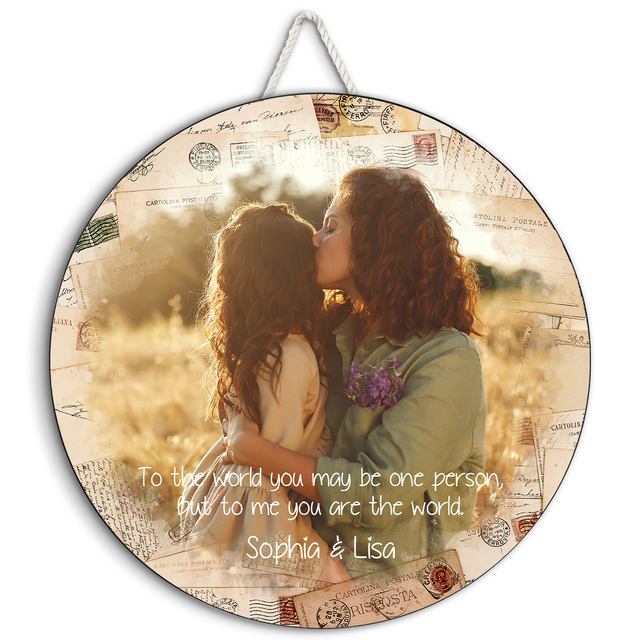 Custom Round Wood Sign, Customizable Photo And Text